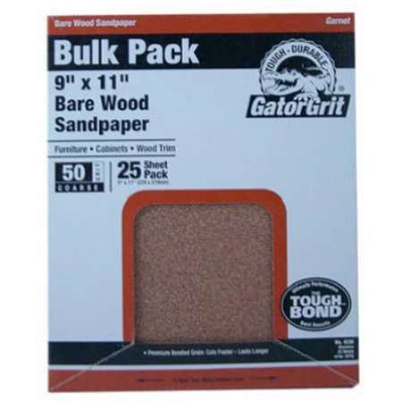 GATOR FINISHING 4228 9 x 11 in. 80G Garnet Sandpaper, 10PK 268938
